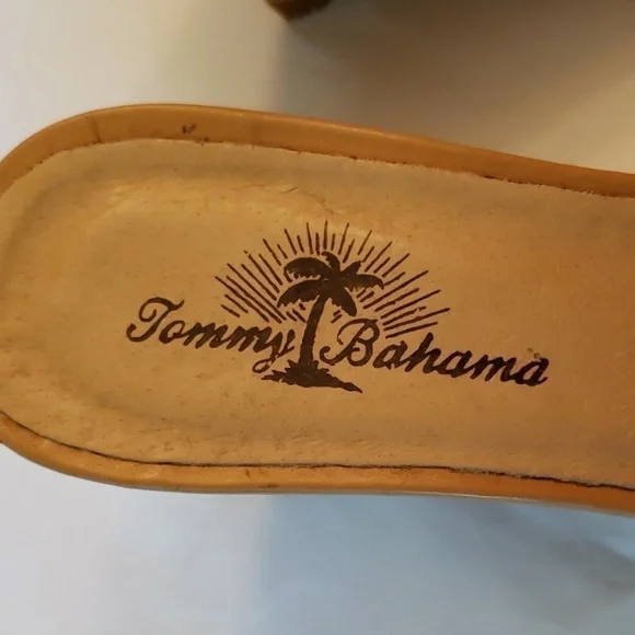 Tommy Bahama Mules All Leather Made in Spain 6M EUC Nude Natural Tan - Picture 3 of 10